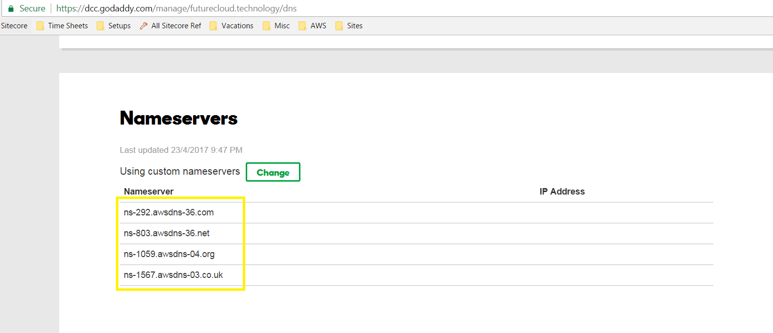 godaddy nameservers