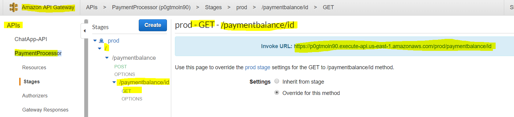 API Resource and Method creation for getBalance